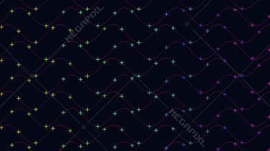 Abstract wave pattern with zigzag colored dots
