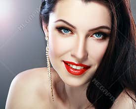 Glamour red lips