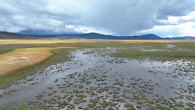 Aerial Wetland Landscape River Spring Lakes Ecological Reserve California Flyover