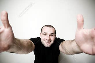 Open arms.