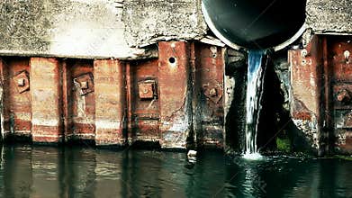 Sewage discharged into the river