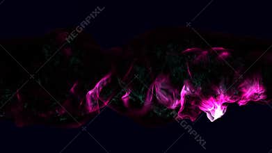 Vibrant pink and purple 3d flame against dark background