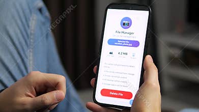 Capture the moment of a crucial digital decision. This close-up shot perfectly conveys hesitation and internal conflict