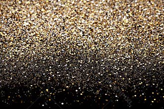 Christmas New Year Gold and Silver Glitter background. Holiday abstract texture