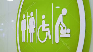 Restroom and Toilet Access Sign.