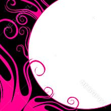 Abstract Pink Swirls Black Circle