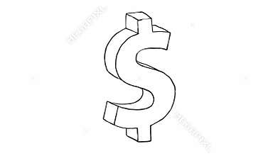 Animation of dollar sign cartoon illustration isolated