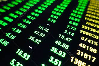 Stock market trading price green screen