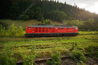 Red DB Schenker DR Class 130 Ludmila locomotive