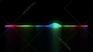 Dynamic audio waveform, equalizer, 3d rendering computer generated background for nightclub creative