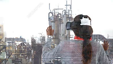 Woman using VR video