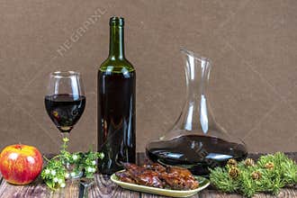 Christmas food and wine