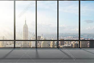 Clean office with NY view