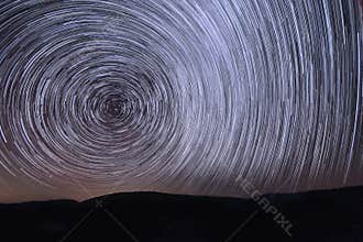 Bright Star Trails in Big Bear, California at Night
