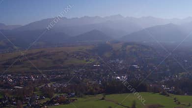 Drone Panoramic video Summer / Autumn 4k Zakopane Tatra Mountains Poland