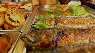 BBQ skewer on table in event party