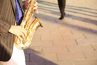 Saxophone Player Busking