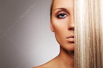 Beautiful woman with chic blond hair