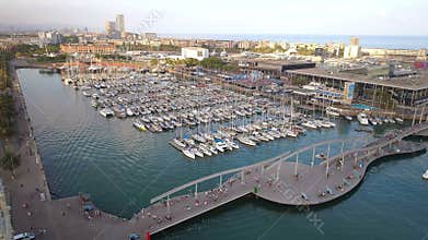 Aerial View of Barcelona Port