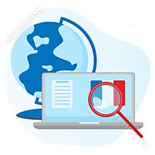 Concept online learning foreign languages flat illustration