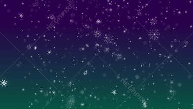 Falling flakes of snow teal-purple loop