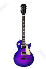 Beautiful blue sunburst electric guitar isolated