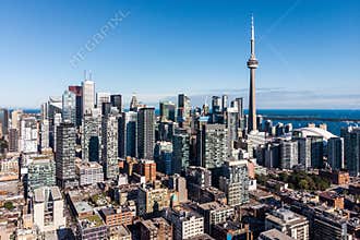 Aerial View of Downtown Toronto, Ontario, Canada