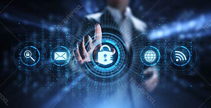 Cyber security data protection information privacy internet technology concept.