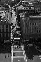 Crowded square in Budapest