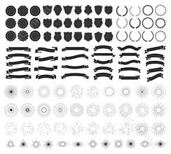 Hipster badge design. Retro emblem, vintage badges and logo frame elements vector collection