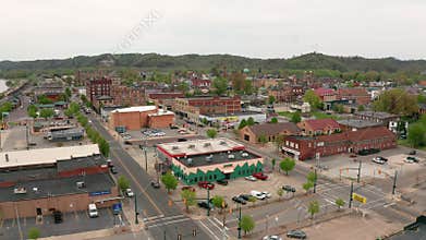 Over The Downtown City Center and Courthouse in Ironton Ohio