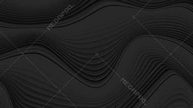 Black liquid abstract 3d refracted waves video animation