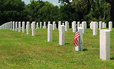 American Flag on Military Grave