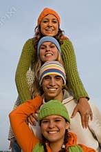 Happy group of teens or teenagers