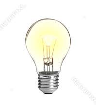 New incandescent light bulb for modern lamps on white