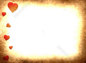 Red hearts on white background romance love frame