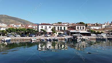 View Across Galaxidi Harbour To Historic Buildings, Greece