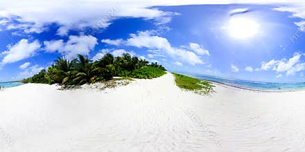 360 degrees of Bois Jolan beach white sand in Guadeloupe