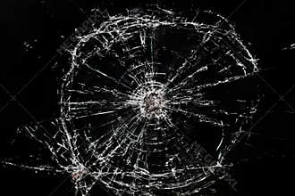 Broken glass window