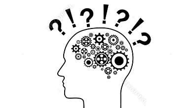 Brain creating new ideas gears spinning animation.