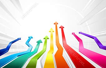 Rainbow upward arrows
