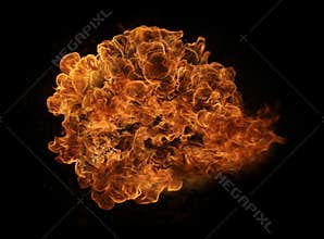 Fire and flames with a burning dark red-orange background. Fire and flames.