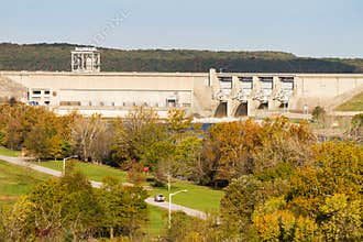 Harry S. Truman Dam in the autumn