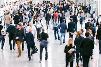 Large crowd of Blurred business people