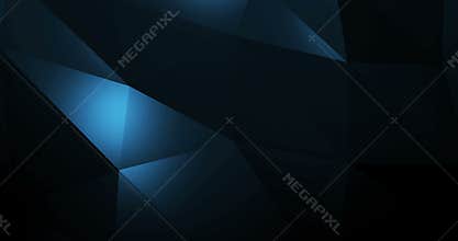 Abstract stream shape array blue lines with movement and metallic reflex effect on black