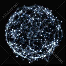 Illuminated sphere of glowing particles