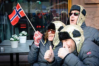 Norwegian gold celebration in Oslo