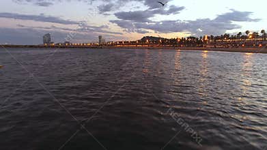 Aerial View of Barcelona Beach