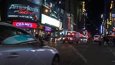 New York FDNY ambulance on Manhattan street with sound signal