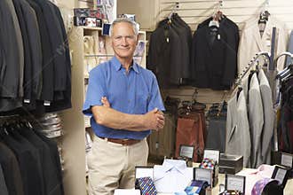 Male sales assistant in clothing store